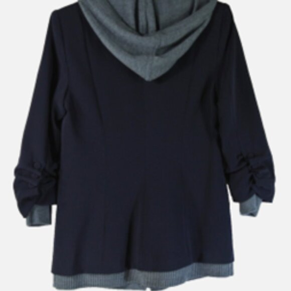 Cinq A Sept Sweater Knit Khloe Blazer in Navy/Heather Gray - Picture 6 of 9